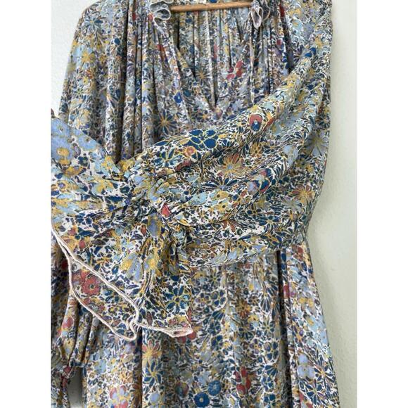 Free People Feeling Groovy Floral Long Sleeved Maxi Dress Sheer No Slip Large - Picture 5 of 10